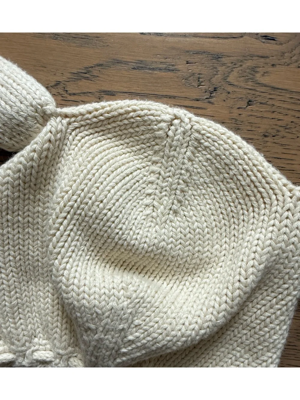 Wild Wawa Bunny Ear Knit Bonnet Cream 6–12 Months